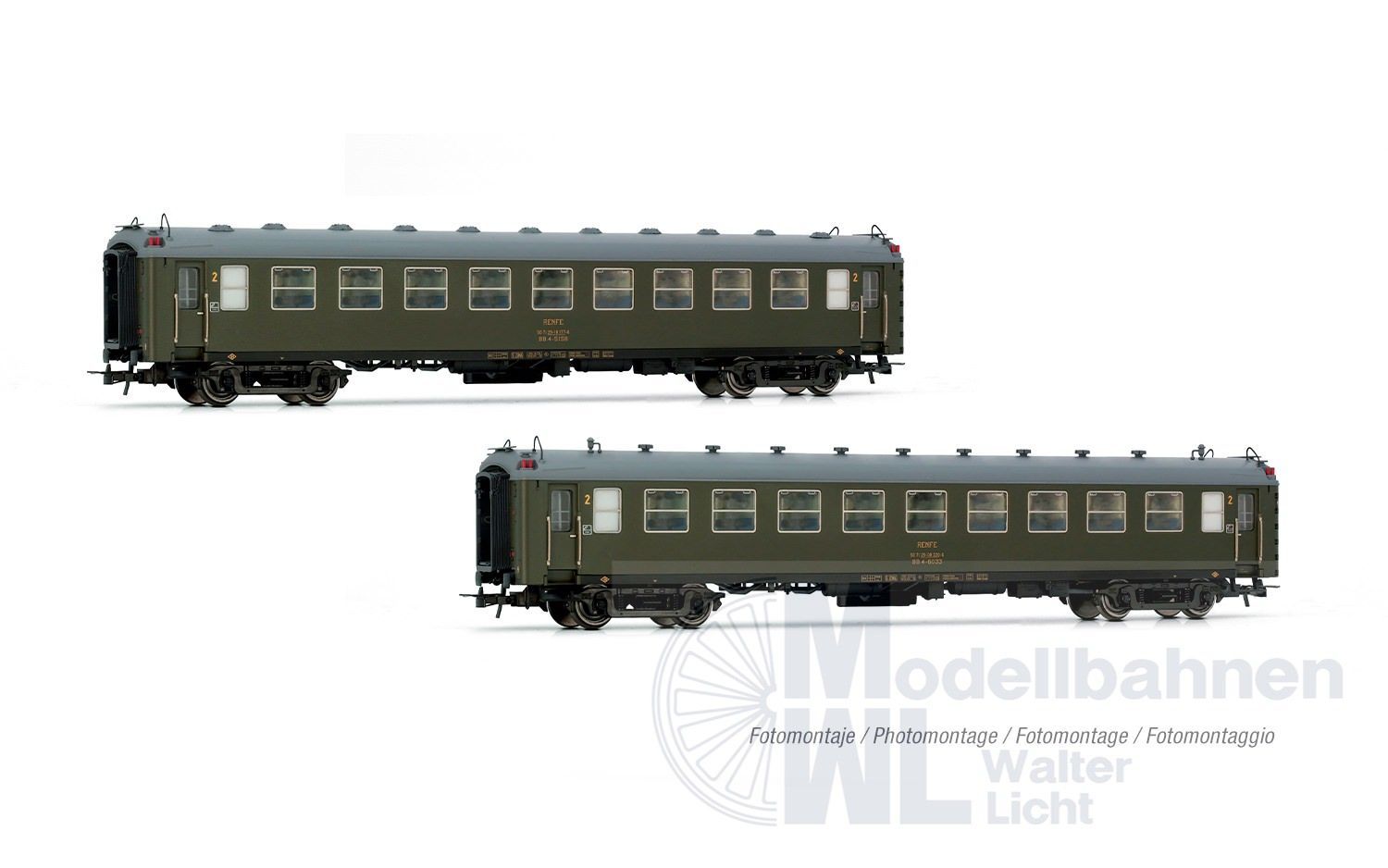 Electrotren 4038 - Personenwagen Set RENFE Ep.IV 2.tlg. H0/GL