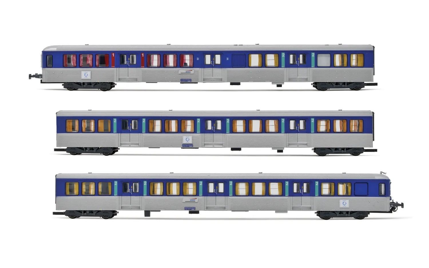 Jouef 4184 - Personenwagen Set SNCF Ep.V 3.tlg. RIO 80 H0/GL