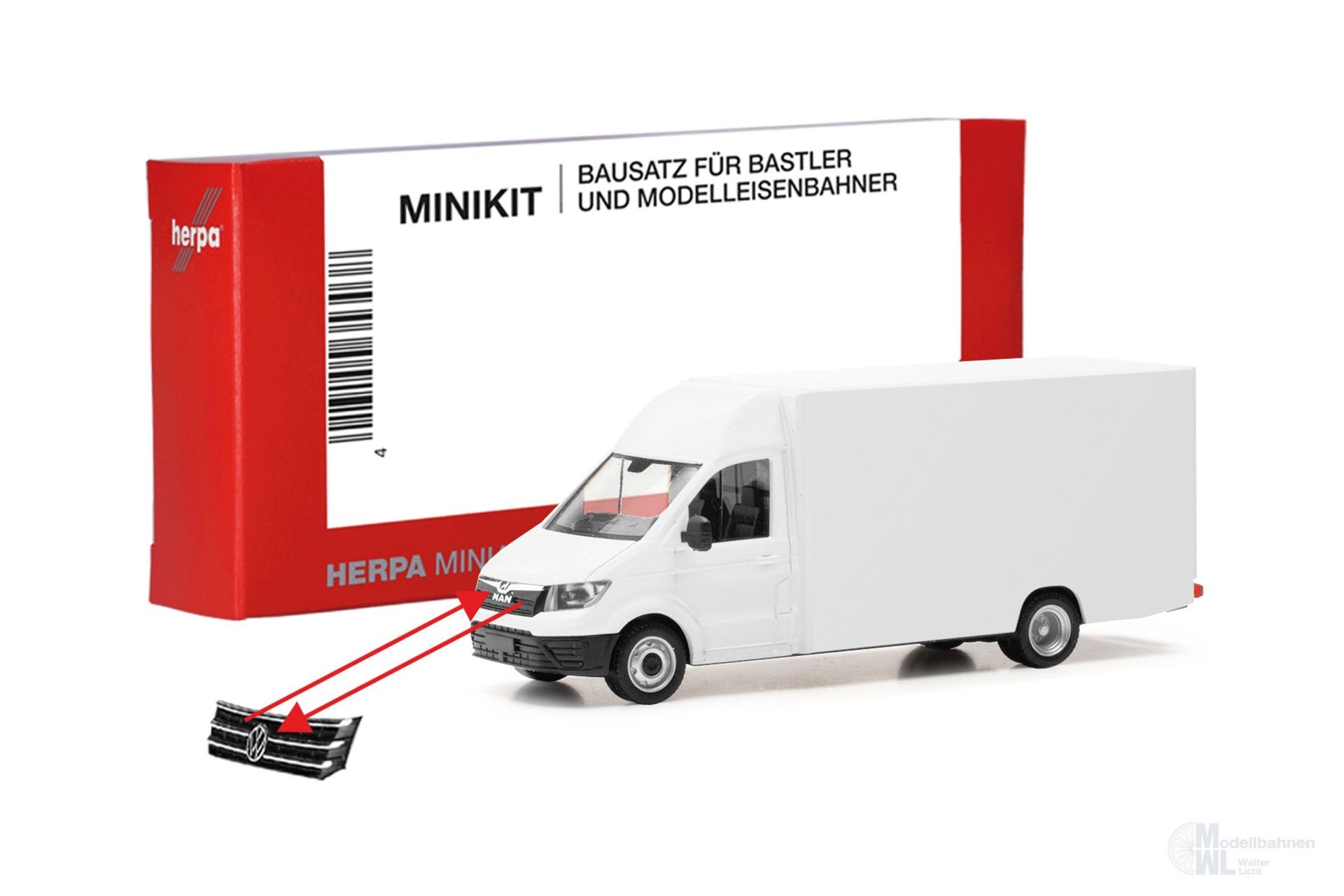 Herpa 014076 - MiKI MAN TGE/VW Crafter Pak. H0 1:87