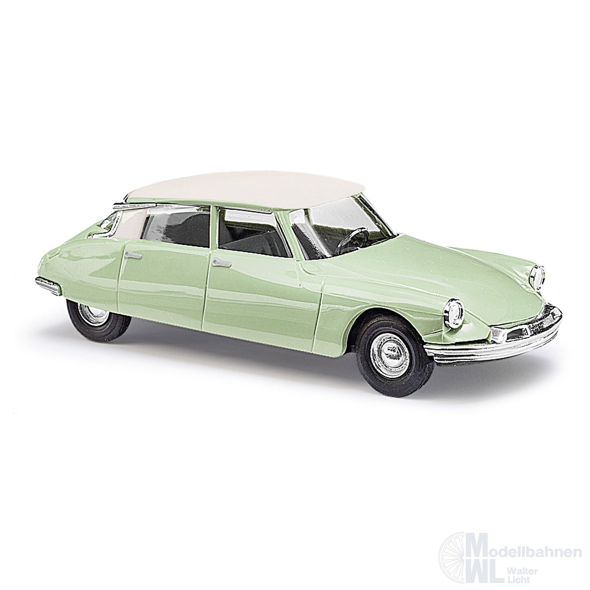 Busch 48035 - Citroën DS19 zweifarbig gelbgrün / Dach weiß H0 1:87