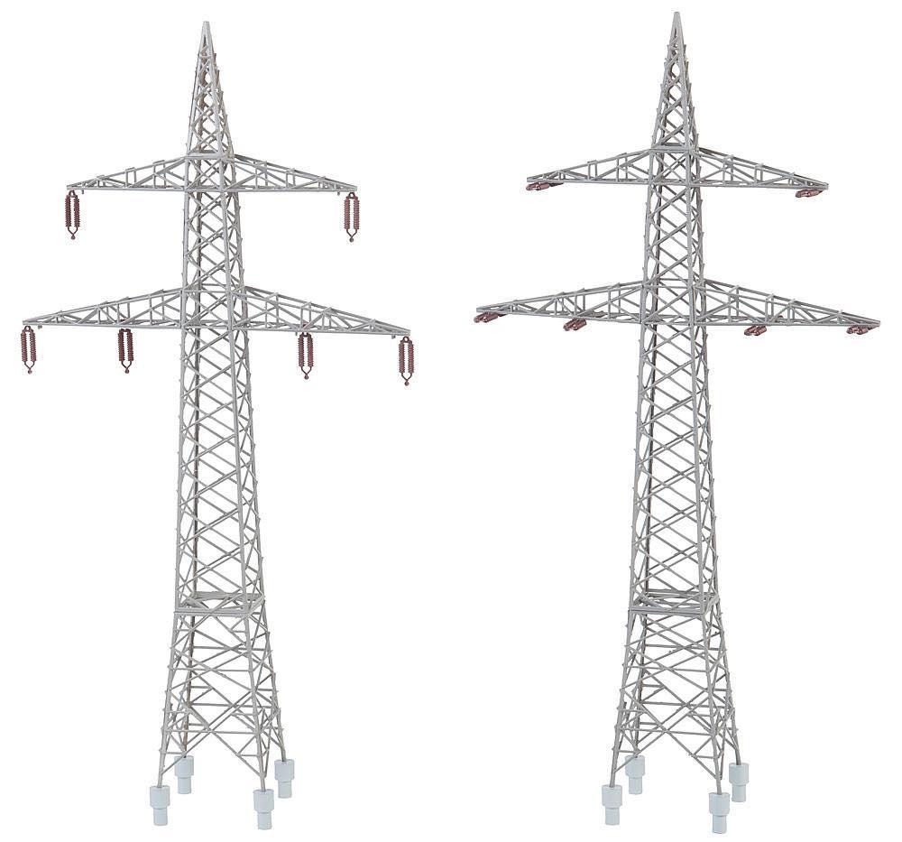 Faller 130898 - 2 Freileitungsmasten (110 kV) H0 1:87
