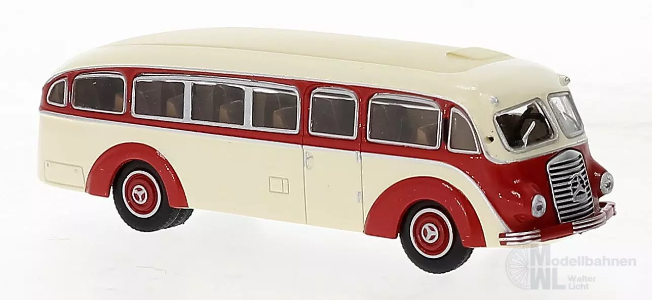 Brekina 52430 - Mercedes-Benz LO 3500 Stromlinie elfenbein/rot H0 1:87