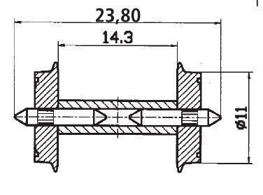 Roco 40193 - Radsatz 11mm geteilte Achse