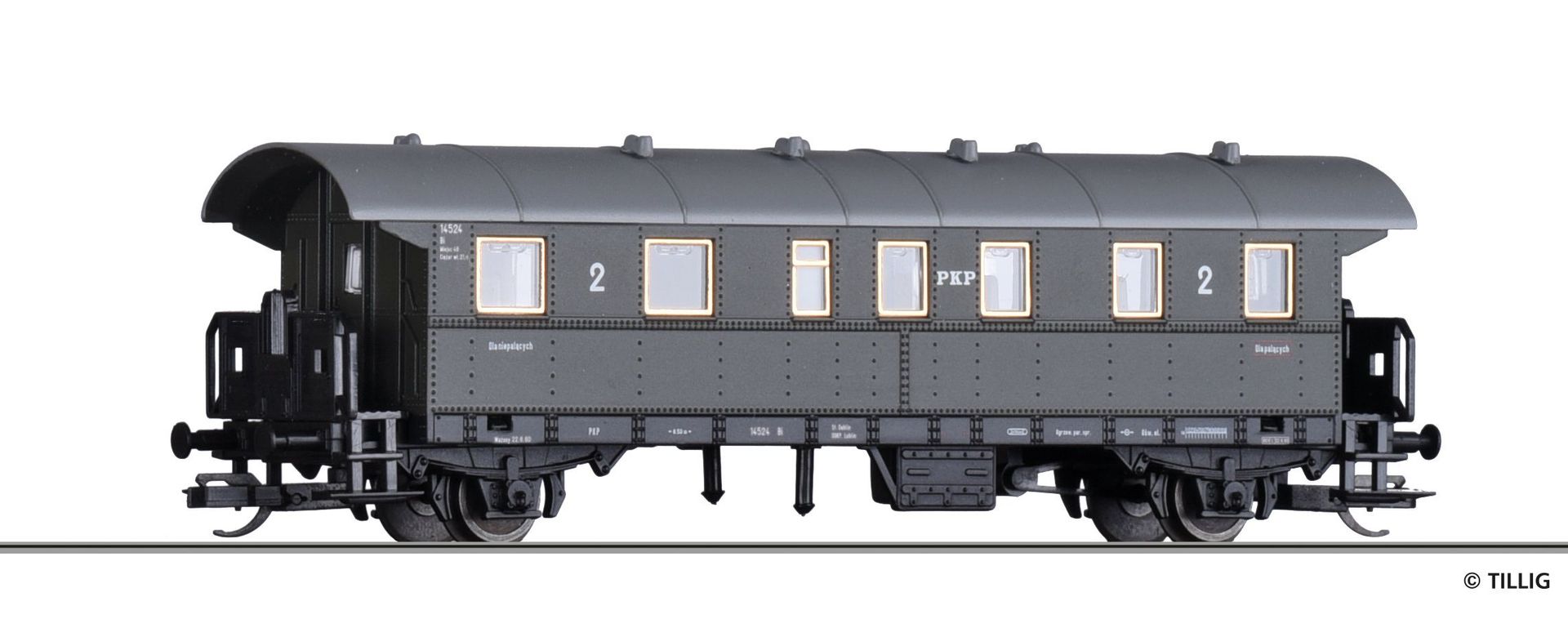 Tillig 13023 - Personenwagen PKP Ep.III 2.Kl. Bi TT 1:120