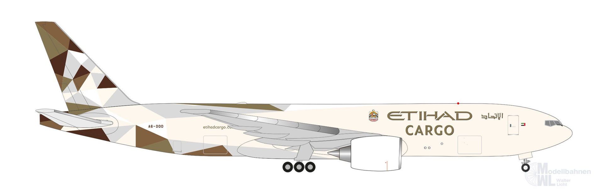 Herpa 538282 - Boeing 777F Etihad Airways Cargo 1:500