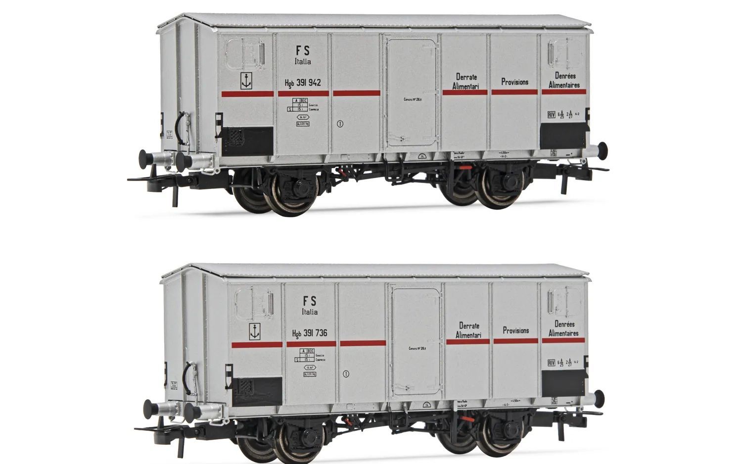 Rivarossi 6562 - Kühlwagen Set FS Ep.III 2.tlg. Ifms H0/GL