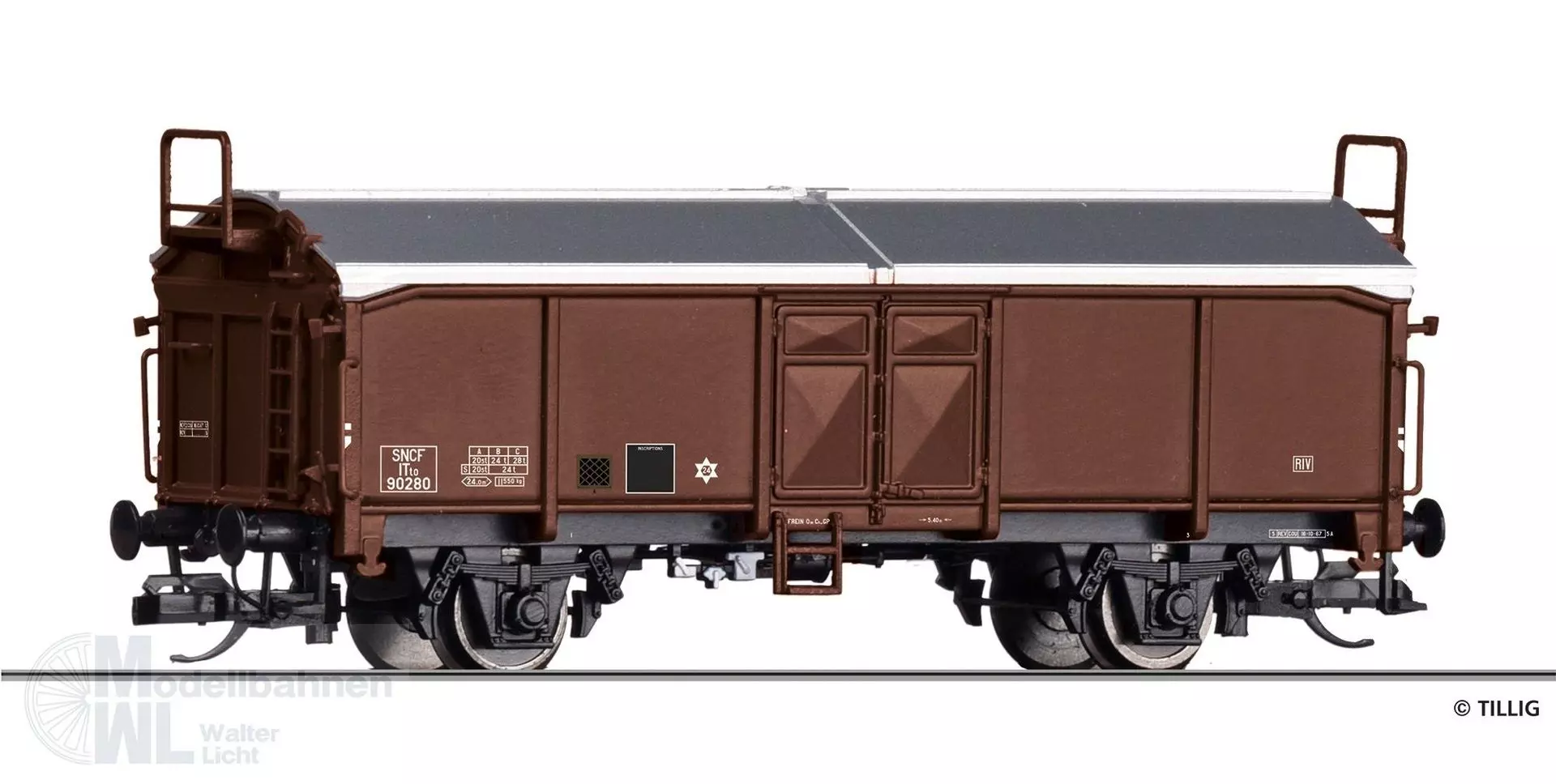 Tillig 17674 - Schiebedachwagen SNCF Ep.III TT 1:120