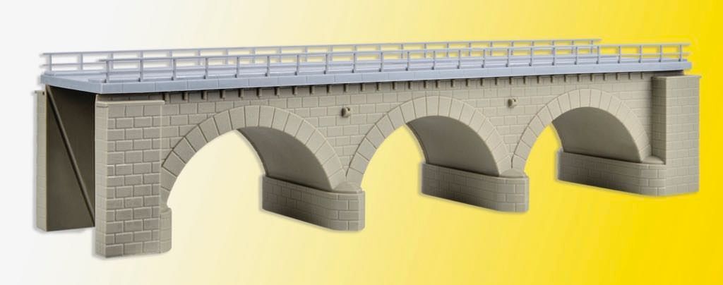 Kibri 39721 - Steinbogenbrücke mit Eisbrecherpfeilern gerade eingleisig H0 1:87