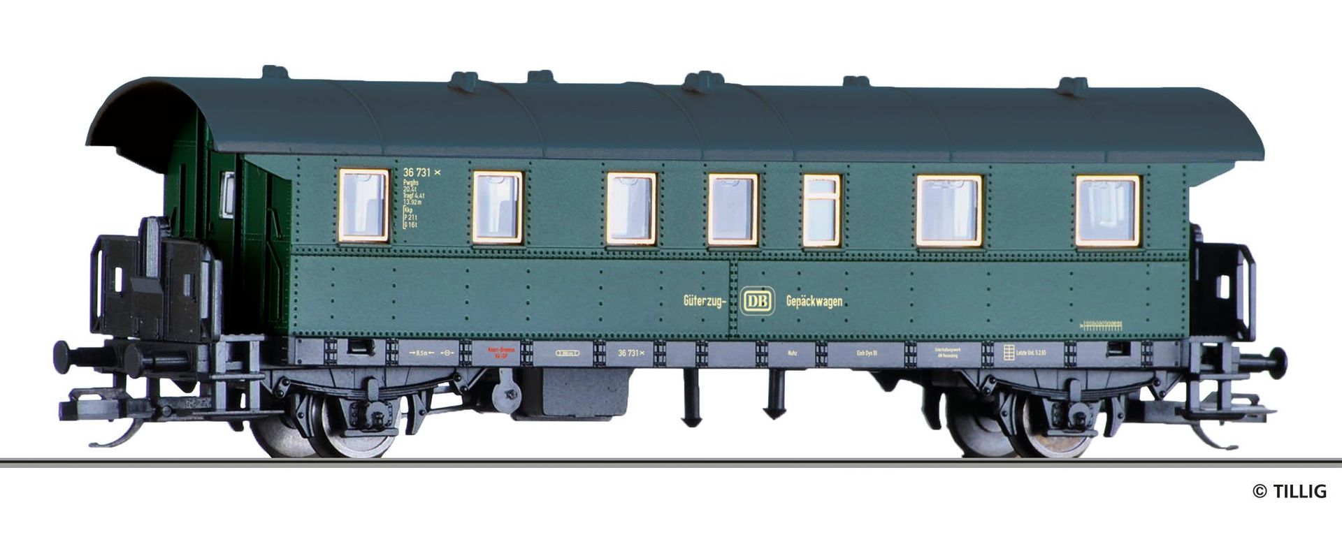 Tillig 13024 - Behelfs-Güterzugpackwagen DB Ep.III TT 1:120