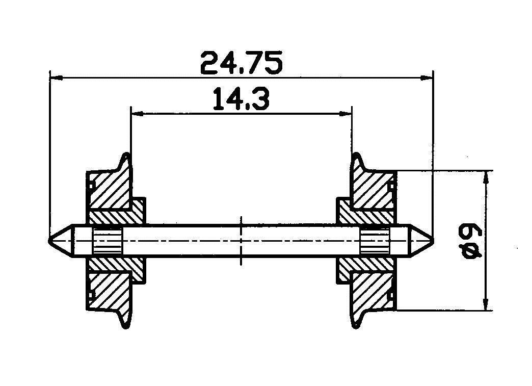 Roco 40197 - Radsatz 9mm isoliert H0