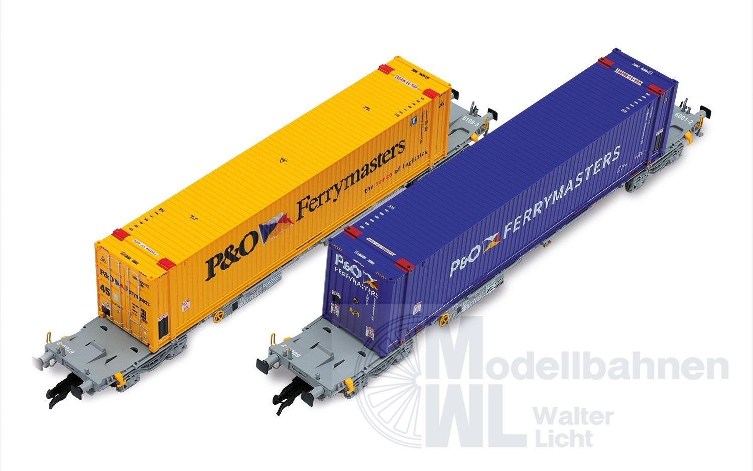 Arnold 9760 - Containertragwagen Set P&O Ferrymaster Ep.VI 2.tlg. TT 1:120