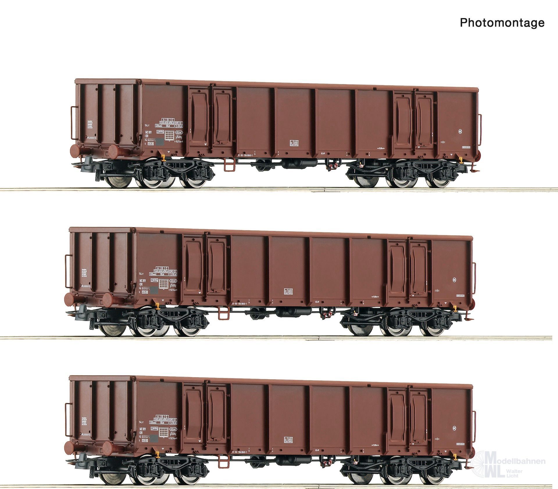 Roco 6600103 - Güterwagen Set DR Ep.IV 3.tlg. H0/GL