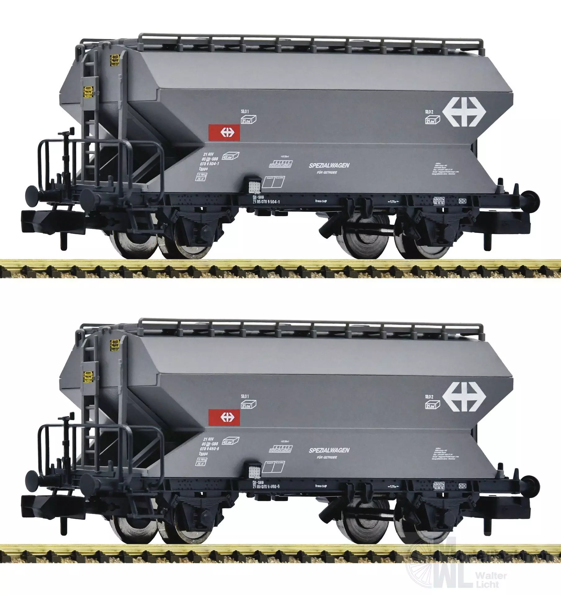 Fleischmann 831313 - Silowagen Set SBB Ep.VI 2.tlg. N 1:160