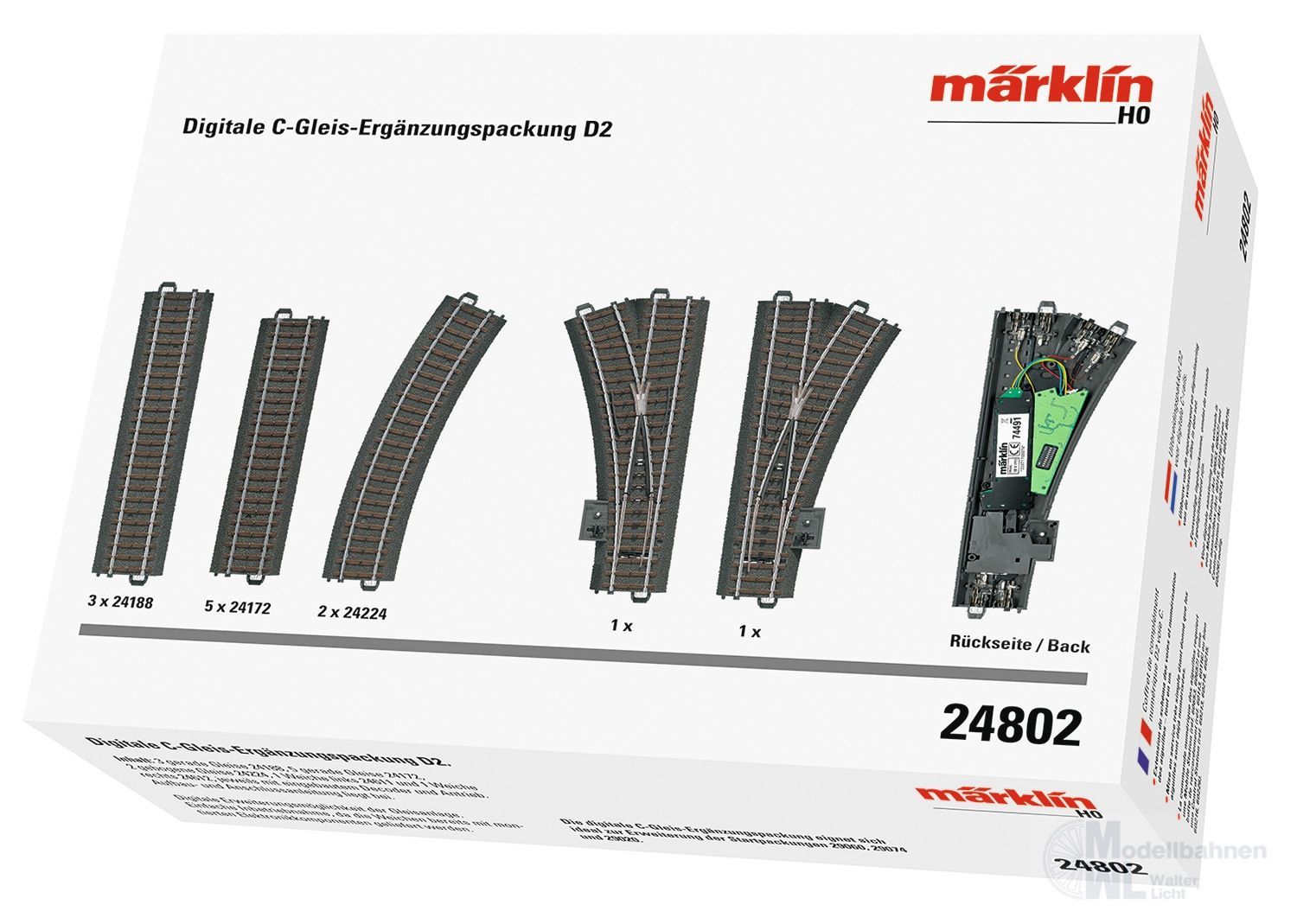 Märklin 24802 - Digitale C-Gleis Ergänzungspackung D2 H0/WS