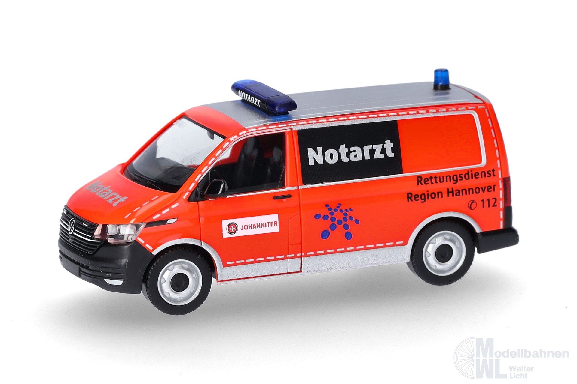 Herpa 097864 - Volkswagen (VW) T6.1 Bus Notarzteinsatzfahrzeug Rettungsdienst H0 1:87