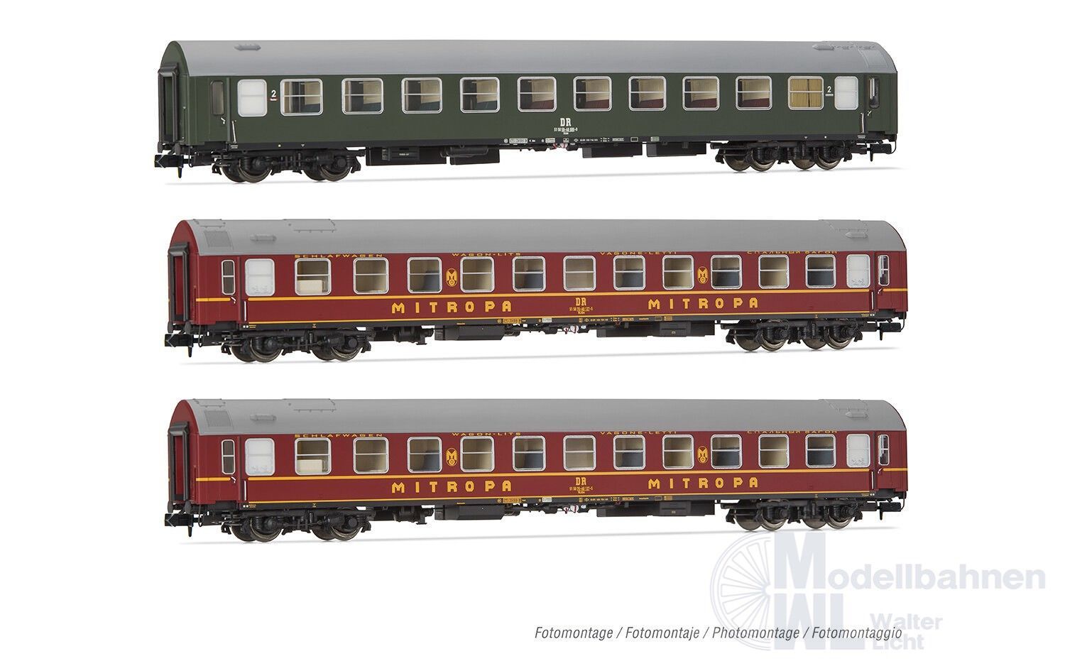 Arnold 4423 - Personenwagen Set DR Ep.IV 3.tlg. N 1:160