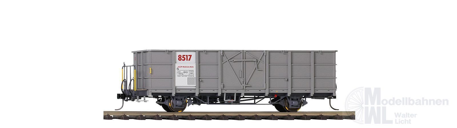 Bemo 9455137 - Hochbordwagen RhB Fb 8517 mit Stahlwand grau Spur 0m