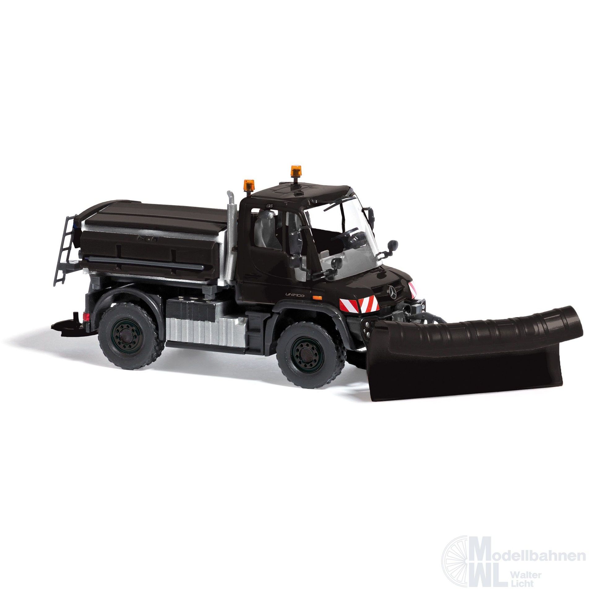 Busch 50933 - Mercedes-Benz Unimog U430 Winterdienst schwarz Bj.2013 H0 1:87