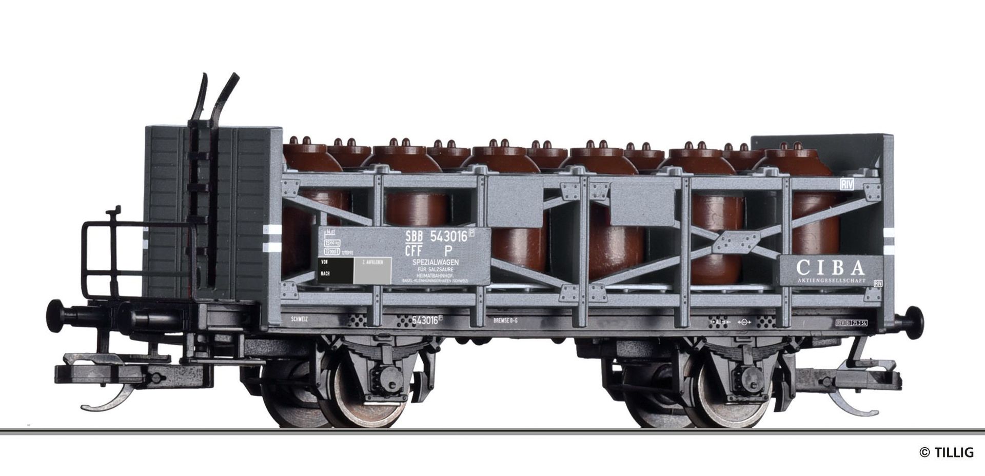 Tillig 17444 - Säuretopfwagen SBB Ep.III Typ P CIBA AG TT 1:120