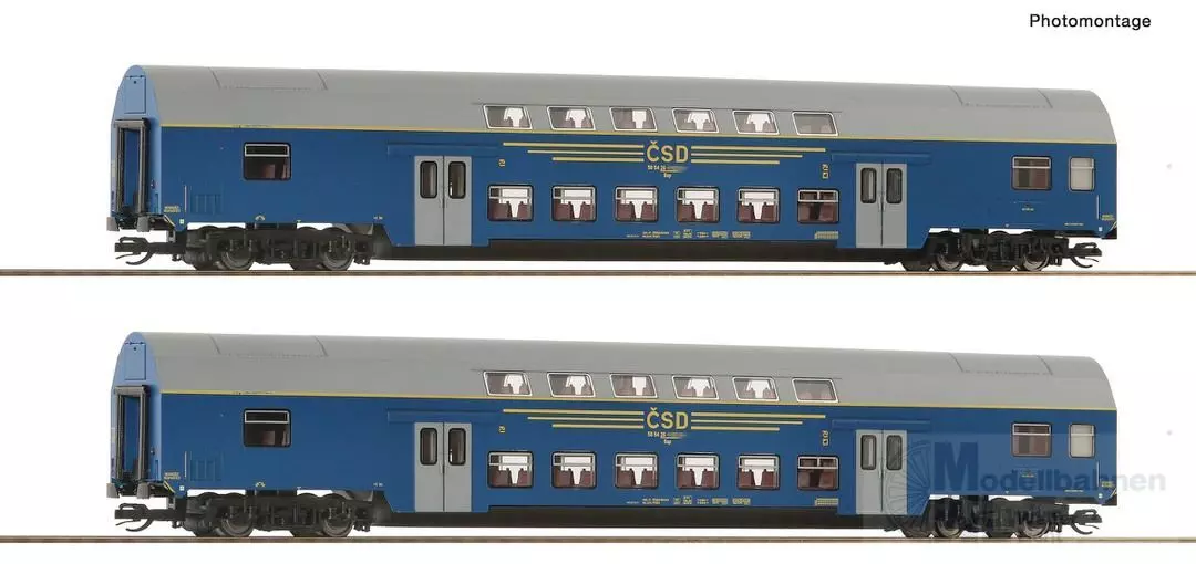 Roco 6280027 - Doppelstockwagen Set CSD Ep.IV 2.tlg. 1.Betr.Nr TT 1:120