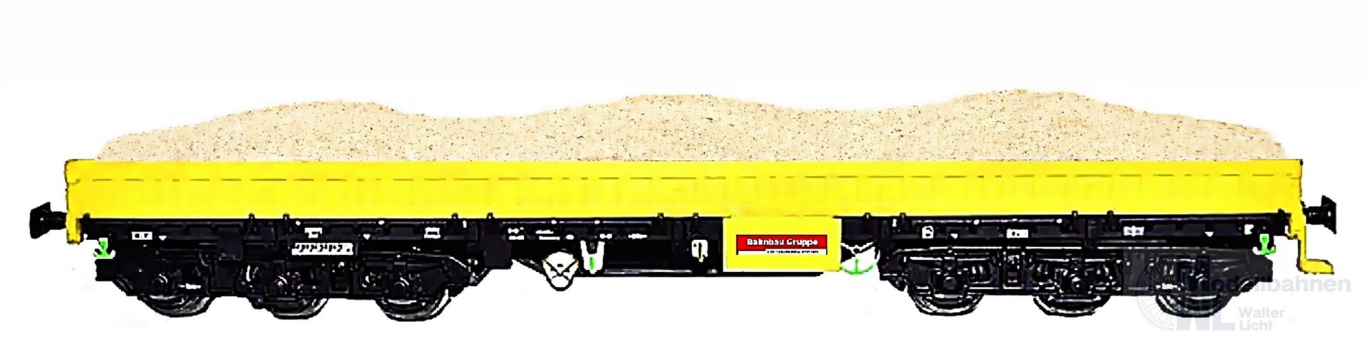 NPE NW22979 - Schwerlastwagen Bahnbau Gruppe Ep.VI gelb beladen mit Sand H0/GL