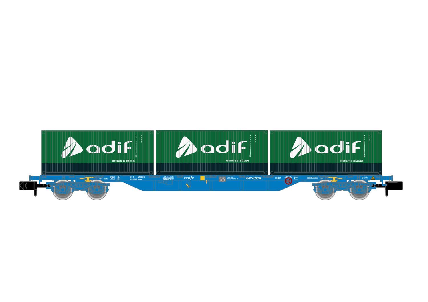 Arnold 6651 - Containertragwagen RENFE Ep.VI adif N 1:160