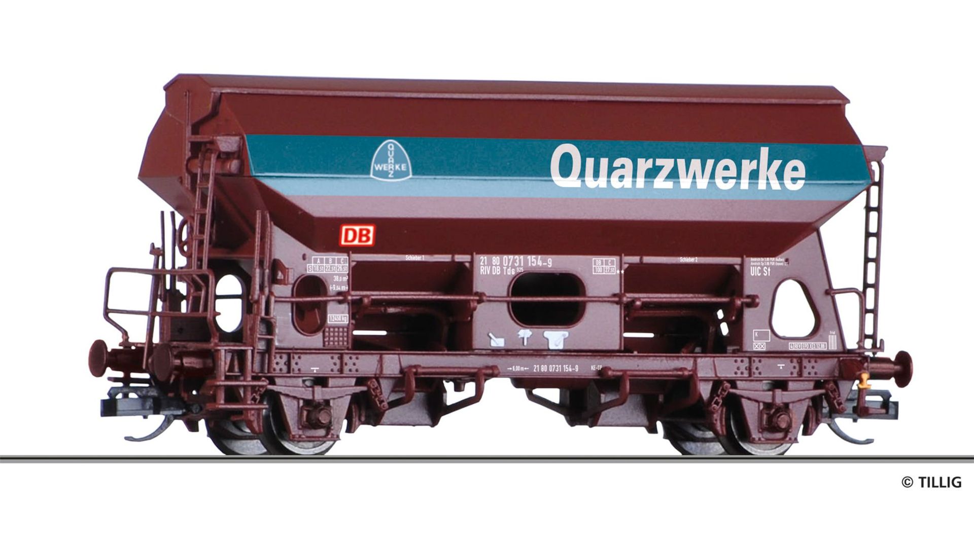 Tillig 17569 - Schwenkdachwagen DB Ep.VI Tds Quarzwerke TT 1:120