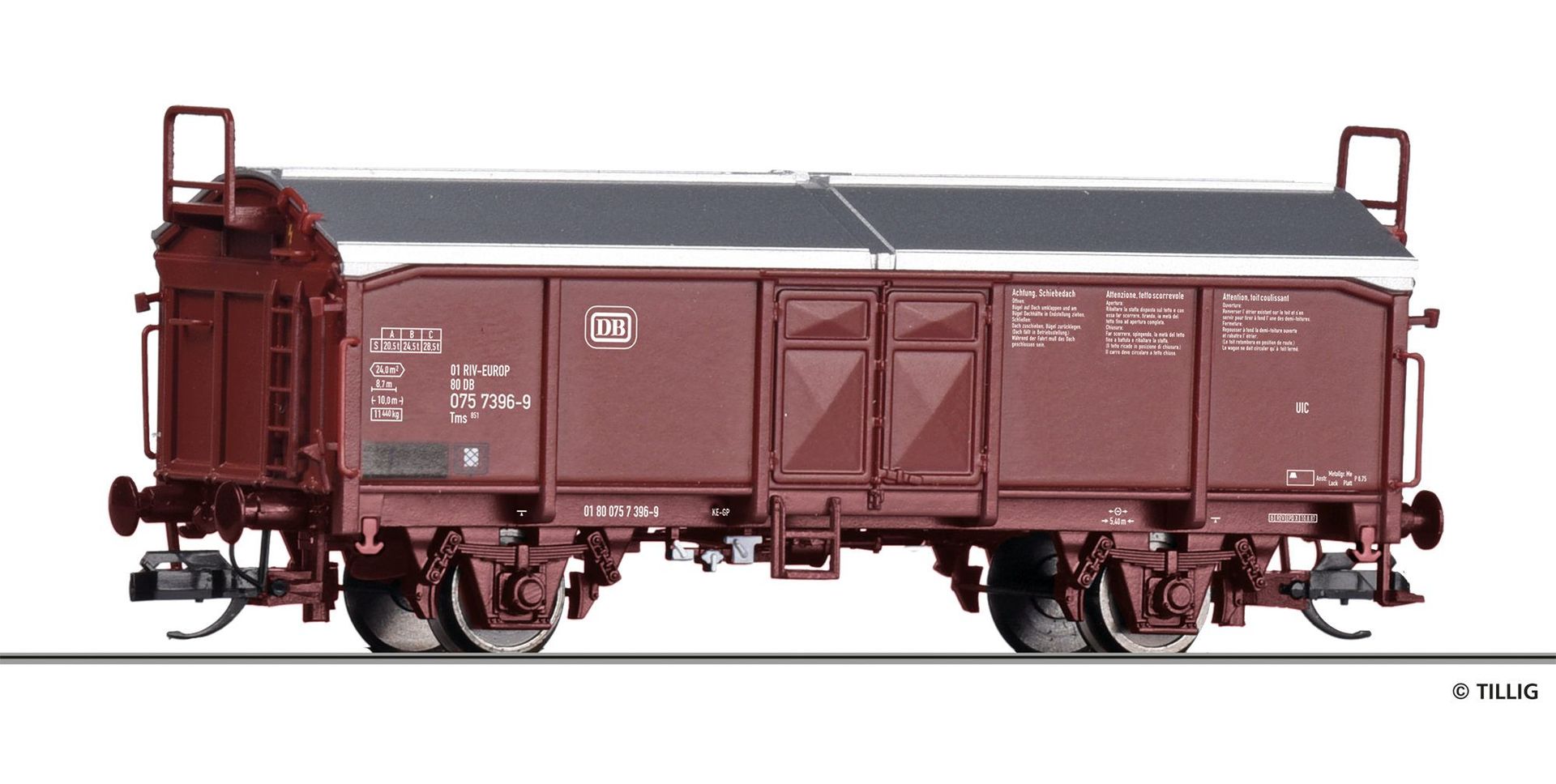 Tillig 17676 - Schiebedachwagen DB Ep.IV Tms 851 TT 1:120