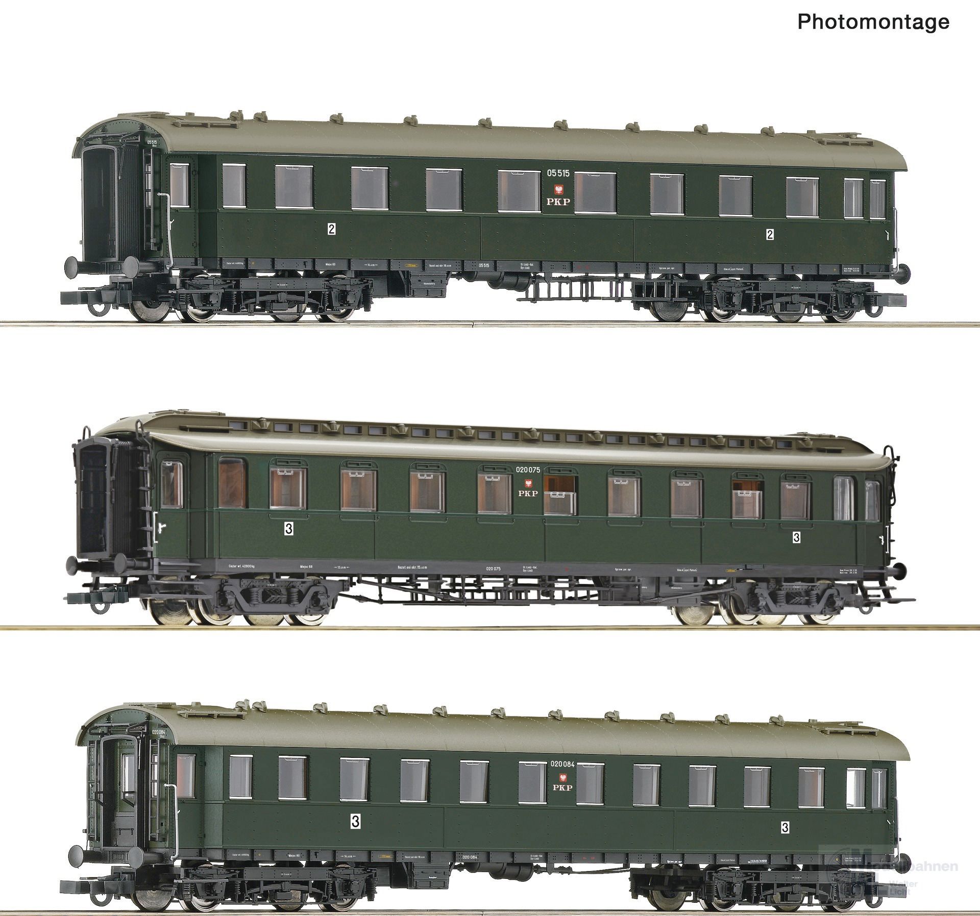 Roco 6200112 - Personenwagen Set PKP Ep.III 3.tlg. H0/GL