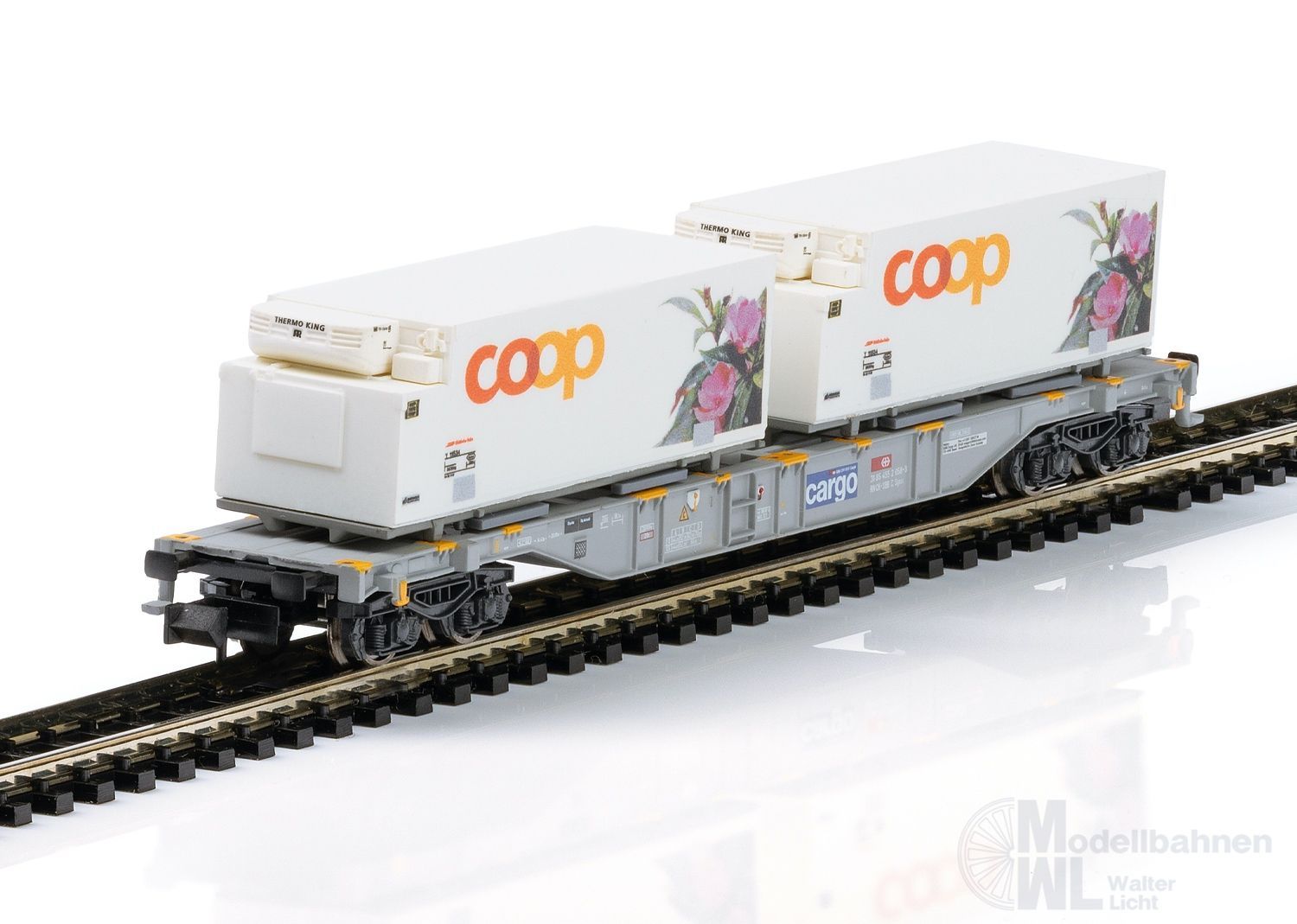 Trix 15494 - Containertragwagen SBB Cargo Ep.VI Coop Kühlcontainer N 1:160