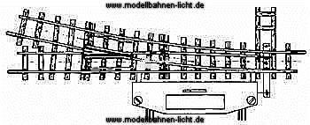 Bemo 4006000 - 12° elektr. Weiche HOe rechts, 147 mm, R