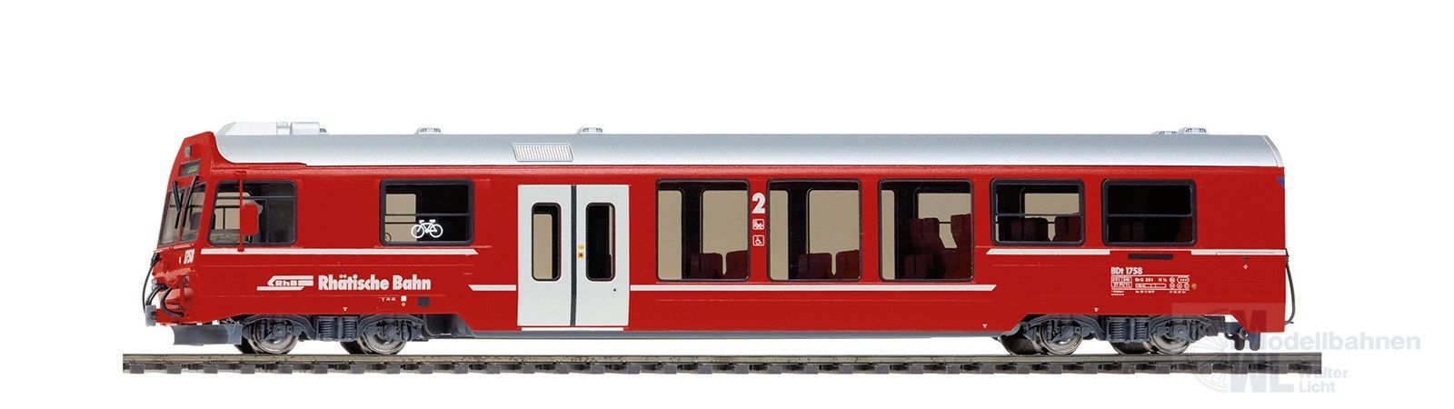 Bemo 3249105 - Steuerwagen BDt 1755 RhB NEVA-Retica rot H0m