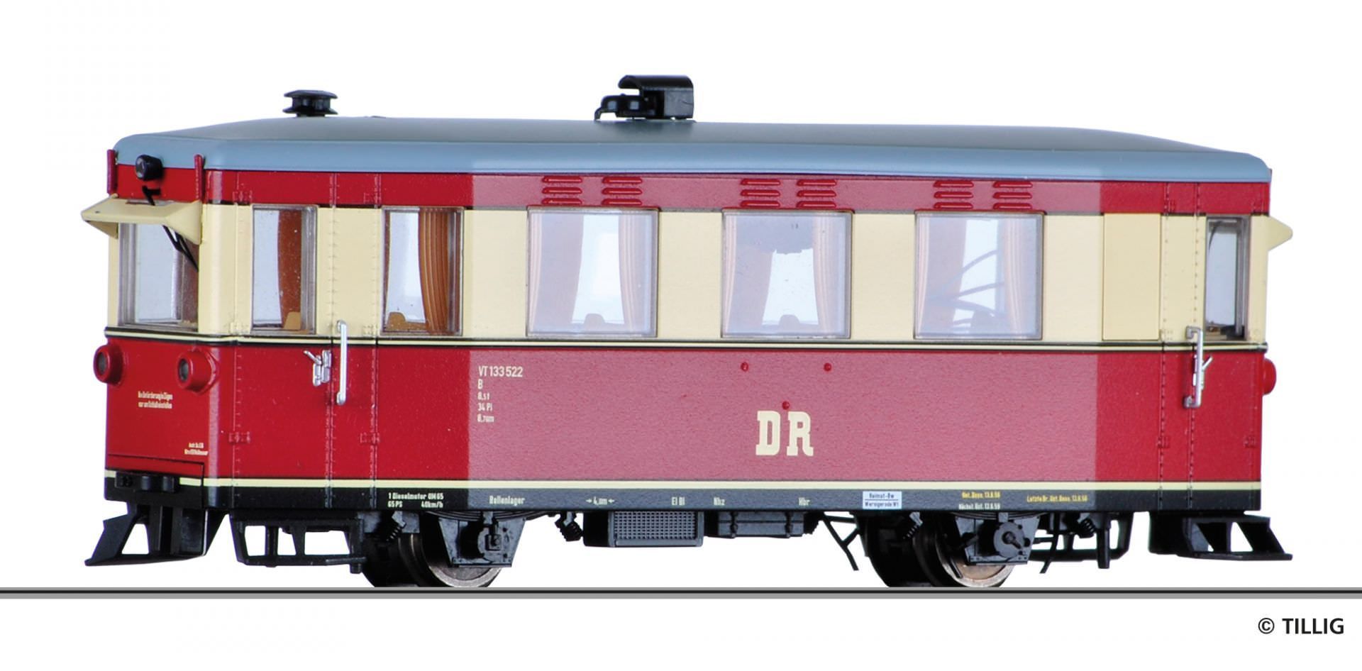 Tillig 02940 - Triebwagen VT 133 522 DR Ep.III H0m