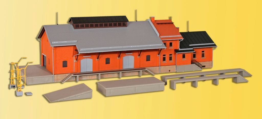 Kibri 39462 - Güterhalle mit Lademaß und Freiladerampe H0 1:87