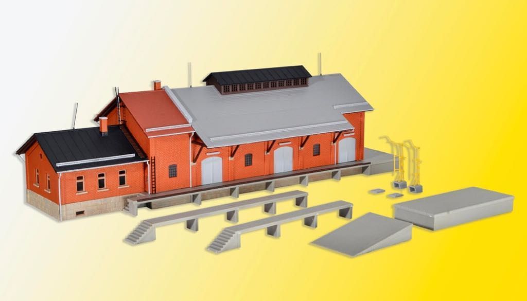 Kibri 39462 - Güterhalle mit Lademaß und Freiladerampe H0 1:87