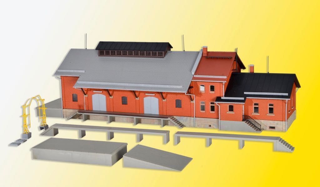 Kibri 39462 - Güterhalle mit Lademaß und Freiladerampe H0 1:87