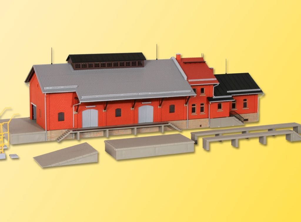 Kibri 39462 - Güterhalle mit Lademaß und Freiladerampe H0 1:87